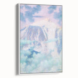 Dreamy Pastel Mountain Landscape - Soft Modern Art Print for Tranquil Decor