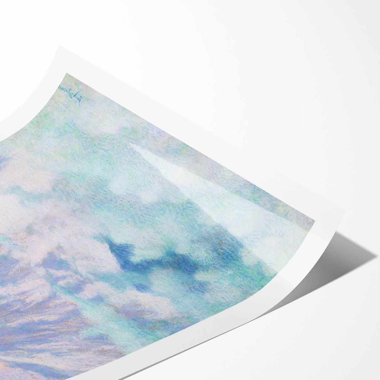 Dreamy Pastel Mountain Landscape - Soft Modern Art Print for Tranquil Decor