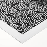 Black and White Pop Art Wall Art - Iconic Line Art Canvas Print