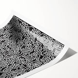 Black and White Pop Art Wall Art - Iconic Line Art Canvas Print