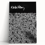 Black and White Pop Art Wall Art - Iconic Line Art Canvas Print