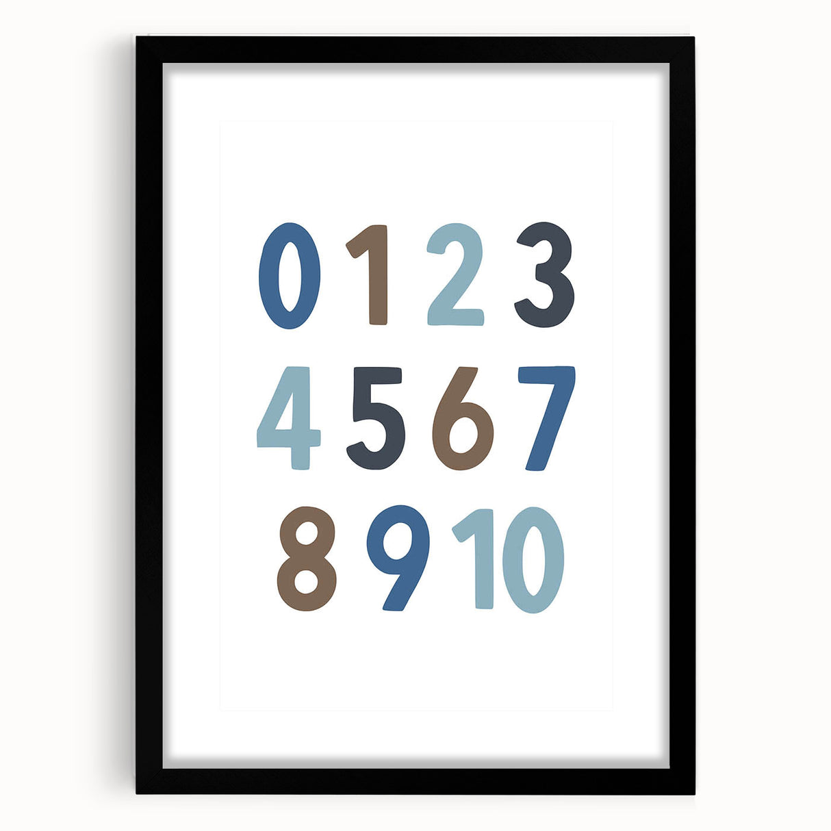 Numbers Typography Art Print – Educational Modern Wall Decor