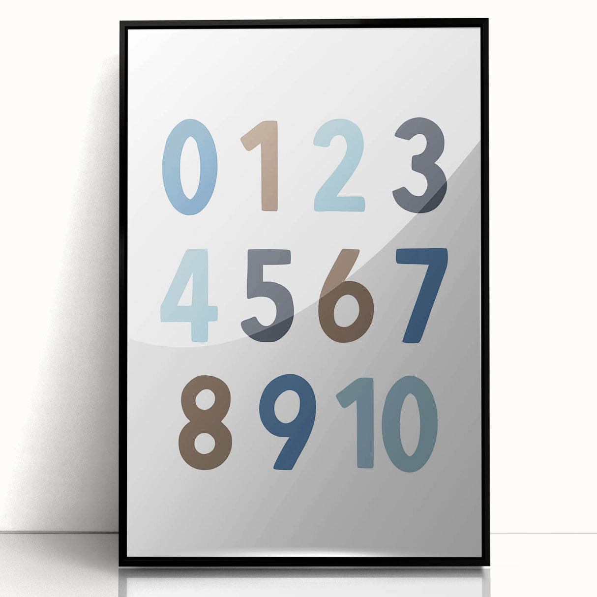 Numbers Typography Art Print – Educational Modern Wall Decor
