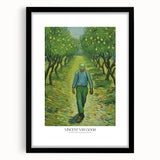 Extra large framed impressionist-style colorful art print with textured abstract patterns, ideal for living room decor.