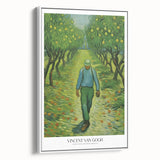 Impressionist-style vintage poster art on a framed canvas, featuring a colorful palette, ideal for living room decor.