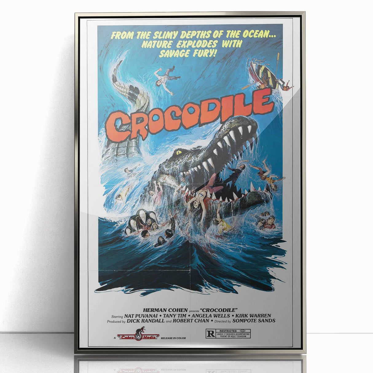 Retro Wall Art - Crocodile Vintage Horror Movie Poster