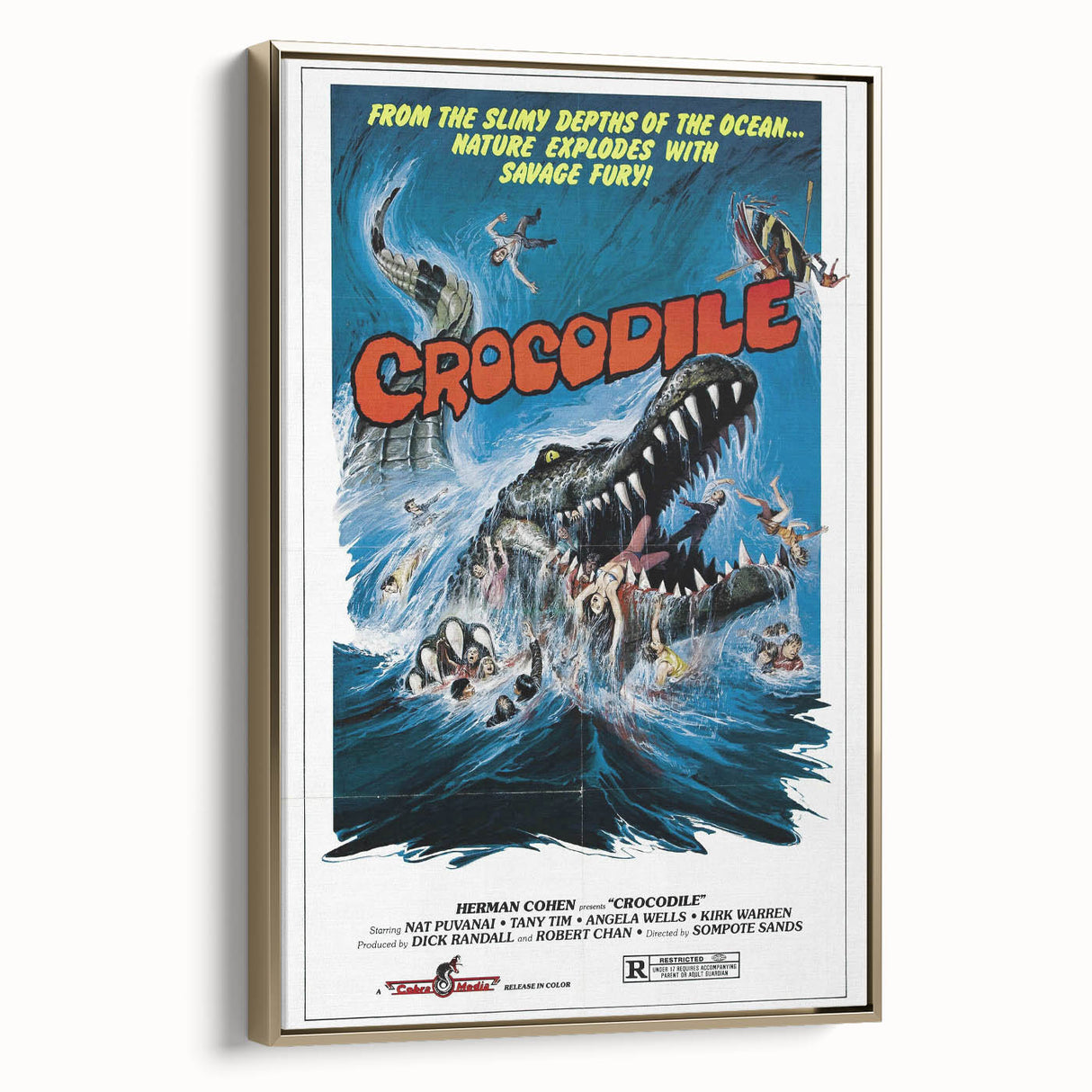 Retro Wall Art - Crocodile Vintage Horror Movie Poster