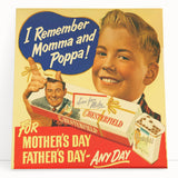 Vintage Chesterfield Cigarettes Ad Poster | Retro Father's Day Art
