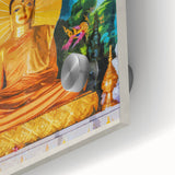 Bangkok Thailand Retro Travel Poster | Buddha Temple Welcome Art