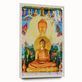 Bangkok Thailand Retro Travel Poster | Buddha Temple Welcome Art