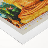 Bangkok Thailand Retro Travel Poster | Buddha Temple Welcome Art