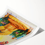 Bangkok Thailand Retro Travel Poster | Buddha Temple Welcome Art