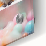 Playful Fox Bathroom Wall Art - Pastel Bubble Bath Decor