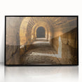 Large abstract wall art depicting an Ethiopian landscape in muted earth tones on a framed acrylic.