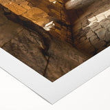 Art deco poster featuring an Ethiopian landscape in muted earth tones on rolled canvas, suitable for dining room decor.