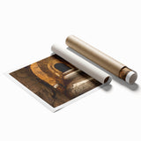 Extra large rolled print of an Ethiopian landscape with vibrant floral elements, ideal for classy bathroom wall art.