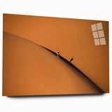 Large abstract wall art of African scenery in muted earth tones on acrylic glass, ideal for bedroom or dining room decor.