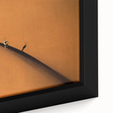 Extra large framed canvas of a textured African scenery in black with colorful accents, ideal for living room decor.