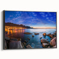 Black and white framed canvas of a vintage South African landscape, ideal for bedroom wall art.