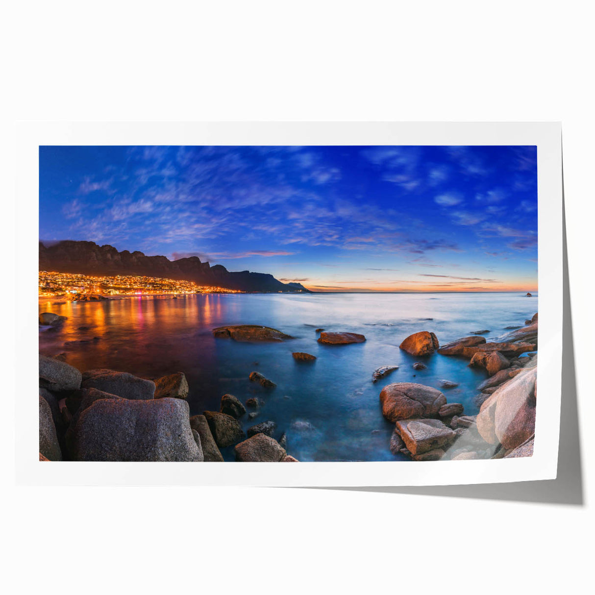 Extra large rolled canvas print featuring a vibrant African landscape with rich green and earth tones.