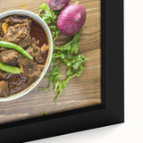 Extra large framed canvas featuring a textured, colorful depiction of a Bangladesh rural scene, ideal for living room decor.