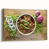 Framed canvas featuring a black and gold vintage landscape painting of Asian scenery, ideal for bedroom wall art.