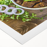 Art deco poster featuring a serene Bangladeshi landscape on rolled canvas, suitable for dining room wall art.