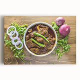 Black and white large art canvas of a serene Bangladesh landscape, ideal for kitchen wall art.