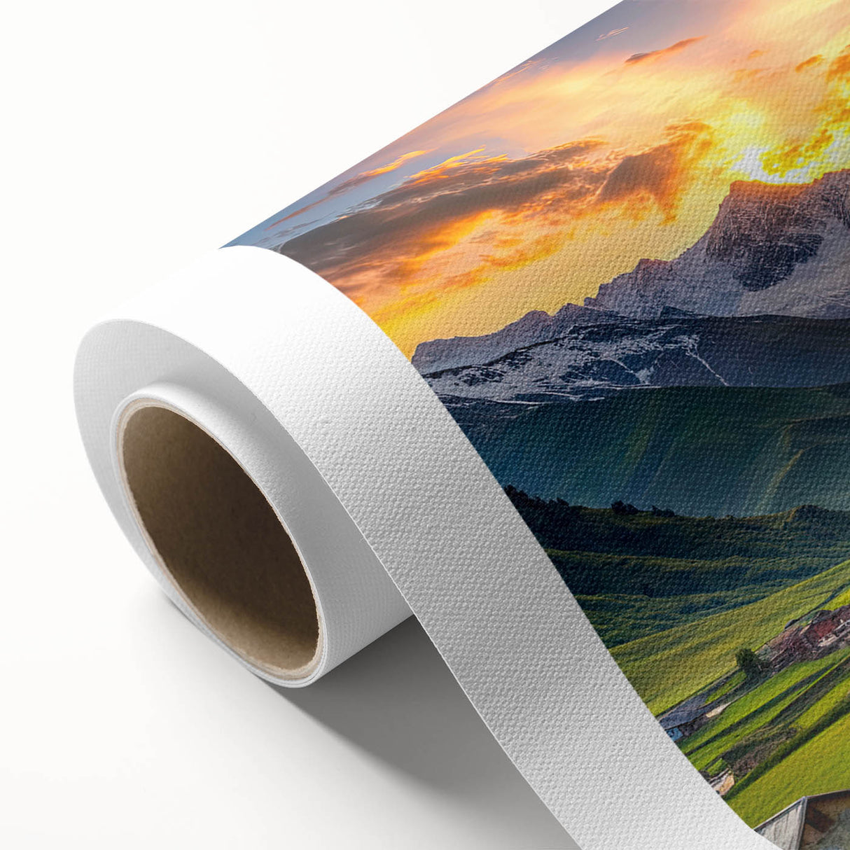 Art deco poster depicting a serene Georgian landscape in soft pastel hues on rolled canvas, ideal for nursery wall art.