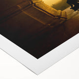 Art deco poster featuring a vibrant, stylized depiction of an Indian landscape on rolled canvas.