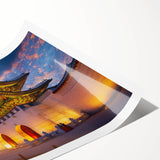 Extra large wall art featuring line art flowers in black on a white background, ideal for large living room decor.