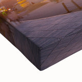 Large art featuring a black and white landscape of a serene Korean scenery on stretched canvas, ideal for bedroom wall decor.