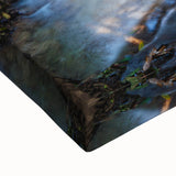 Black and white landscape art painting of a serene Laos scenery on large stretched canvas, ideal for bedroom wall art.