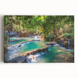 Black and white photograph of a Laos landscape on stretched canvas, ideal for kitchen wall art.