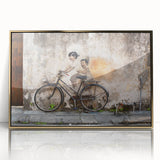 Large framed acrylic print of a Malaysian landscape in gold tones, ideal for modern art wall decor.