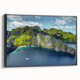 Black and white landscape art painting of a Philippine scenery on a framed canvas, ideal for bedroom wall decor.