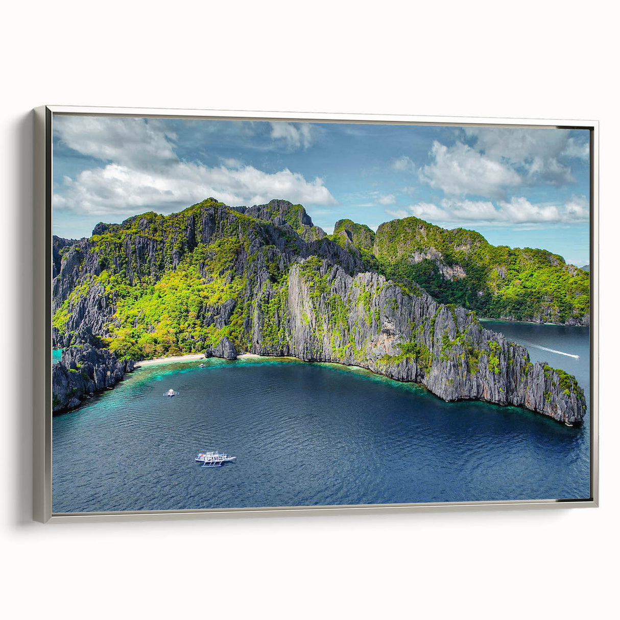 Landscape art painting of a Philippine scenery on framed canvas.
