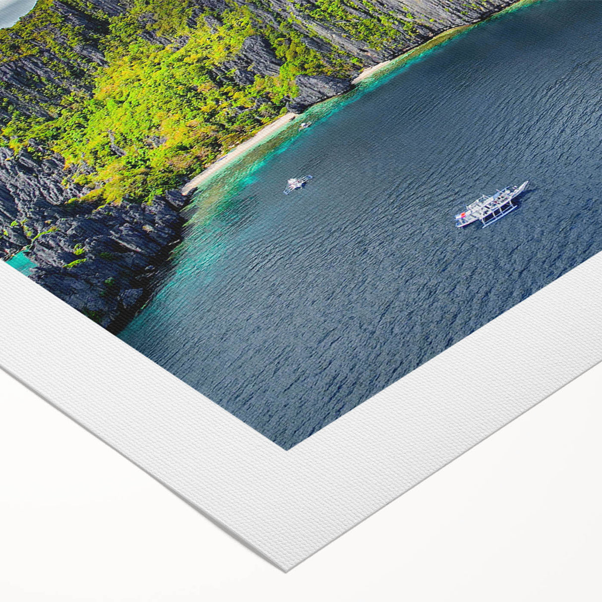 Art deco poster featuring a serene Philippine landscape in muted earth tones on rolled canvas.
