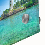 Large abstract wall art depicting a Sri Lankan landscape in muted earth tones on acrylic glass.