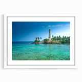 Abstract art print of a Sri Lankan landscape in muted earth tones, framed with a white mat, suitable for dining room decor.