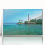 Framed acrylic print of a Sri Lankan landscape in art deco style, ideal for modern art wall decor.