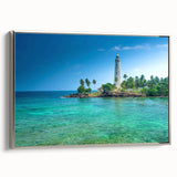 Landscape painting of a Sri Lankan scenery on a silver-framed canvas, featuring vibrant colors, ideal for living room decor.