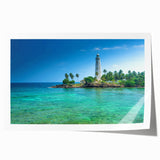 Extra large rolled print of a Sri Lankan landscape with lush greenery and vibrant blue skies, ideal for dining room wall art.