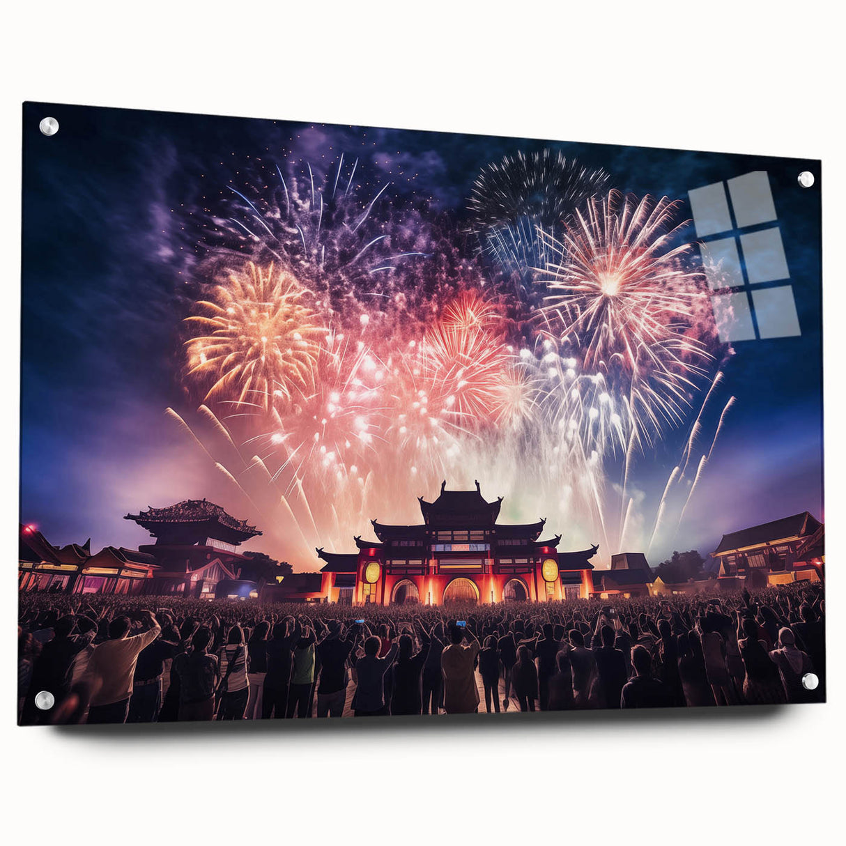 Acrylic print of a large abstract depiction of Taiwan's landscape in muted earth tones, ideal for dining room decor.