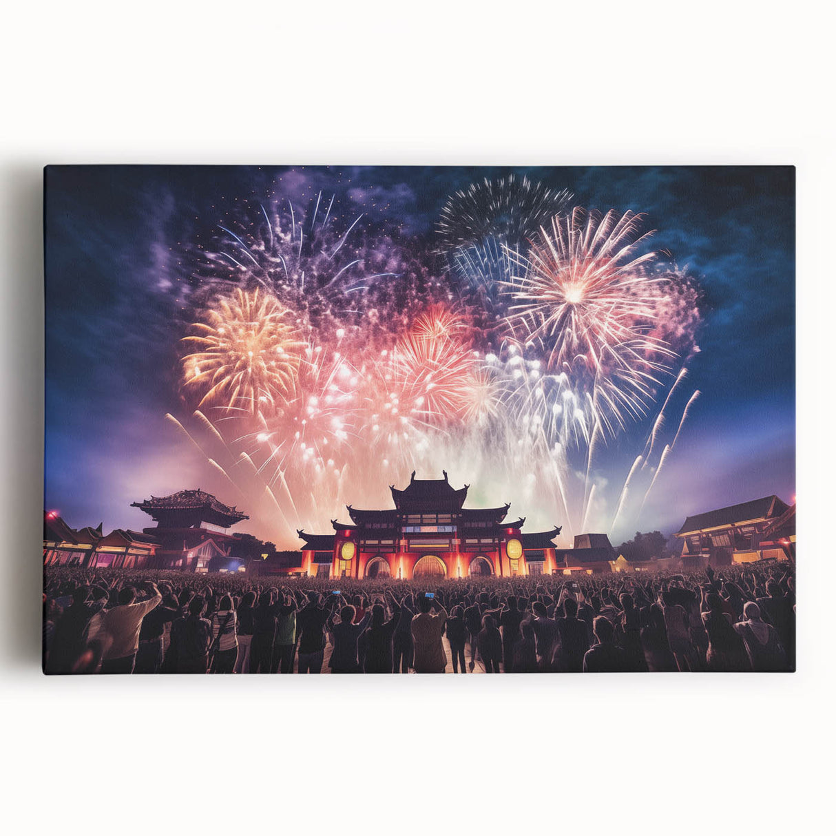 Black and white large art print of Taiwan scenery on stretched canvas, suited for kitchen wall art.