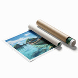 Extra large rolled print of a serene Thai landscape, featuring soft pastel hues, ideal for classy bathroom wall art.