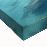 Large art of a black and white Thai landscape painting on stretched canvas, ideal for bedroom wall decor.