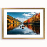 Extra large abstract art print of a textured Canadian scenery in muted earth tones, framed in gold.