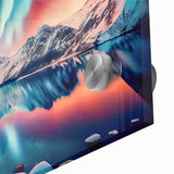 Large abstract wall art depicting Yukon scenery in muted earth tones on acrylic glass, ideal for dining room ambiance.