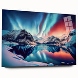 Large abstract depiction of Yukon scenery in muted earth tones on acrylic glass, ideal for bedroom or dining room art.